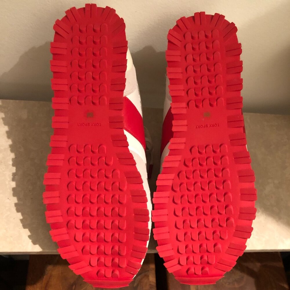 NEW! TORY BURCH SPORT - Retro Stripe White and Red Sneakers - Never worn Size 8 - Picture 11 of 12